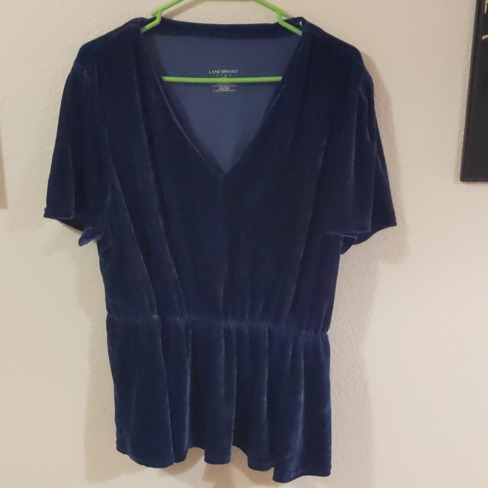 Lane Bryant velvet peplum top 18/20